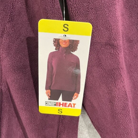 NEW 32 Degrees Heat Women's S Burgundy Pullover Fleece Sweatshirt Soft Warm - Picture 6 of 8